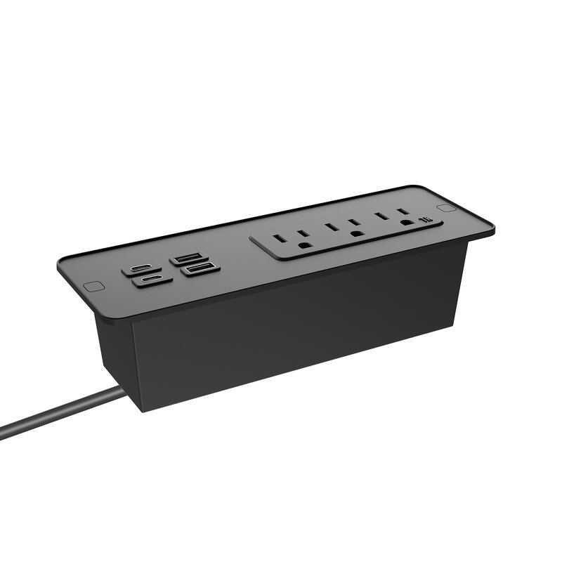 Desk Recessed Power Sockets Manufacturer - Embedded Desktop Power Strip with 4 USB Port Furniture Sofa Power Sockets