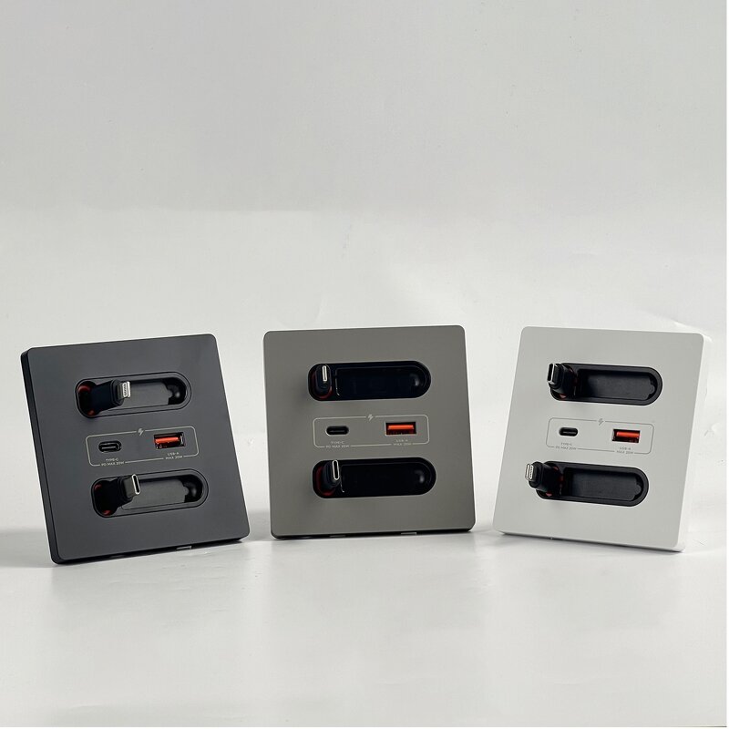Innovative 2025 Multifunctional USB Socket Manufacturer - with Charging Line 20W Type-C Power Outlet Panel Wall Socket