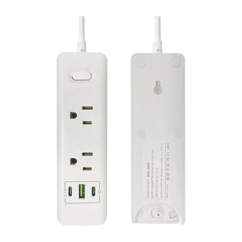 Multi Plug Universal US Standard Extension Socket Manufacturer - Power Outlet Sofa Cube 6 AC Outlets 2 TYPE-C Ports 1 USB Ports with Switch