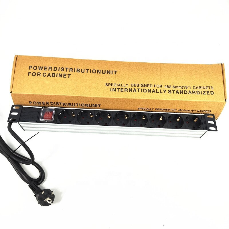 16A EU 8 Way Rack Mount PDU Socket Manufacturer - Aluminum Alloy British Power Distribution PDU Socket for Cabinets