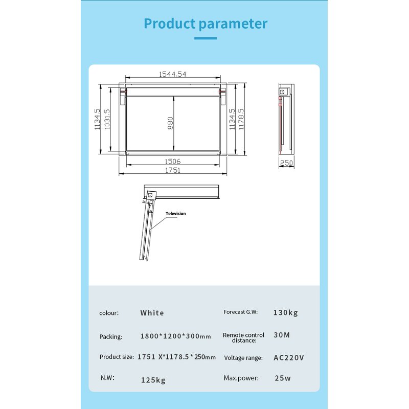 32-75 Inch TV Exclusive High-end Central Control Electric Pop-up Ceiling TV Lift Manufacturer - Flip-up Ceiling TV Mount for Meeting Room