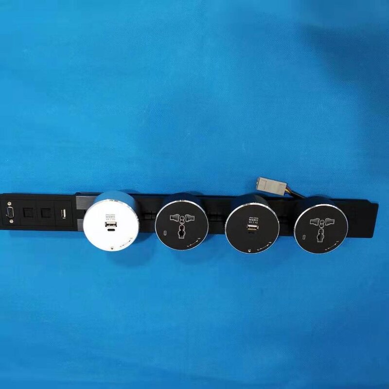 Smart Hidden Power and Data Electric Railing Tack System Socket Manufacturer - Conference Table Office Desk Kitchen Hotel Wall Universal 16A