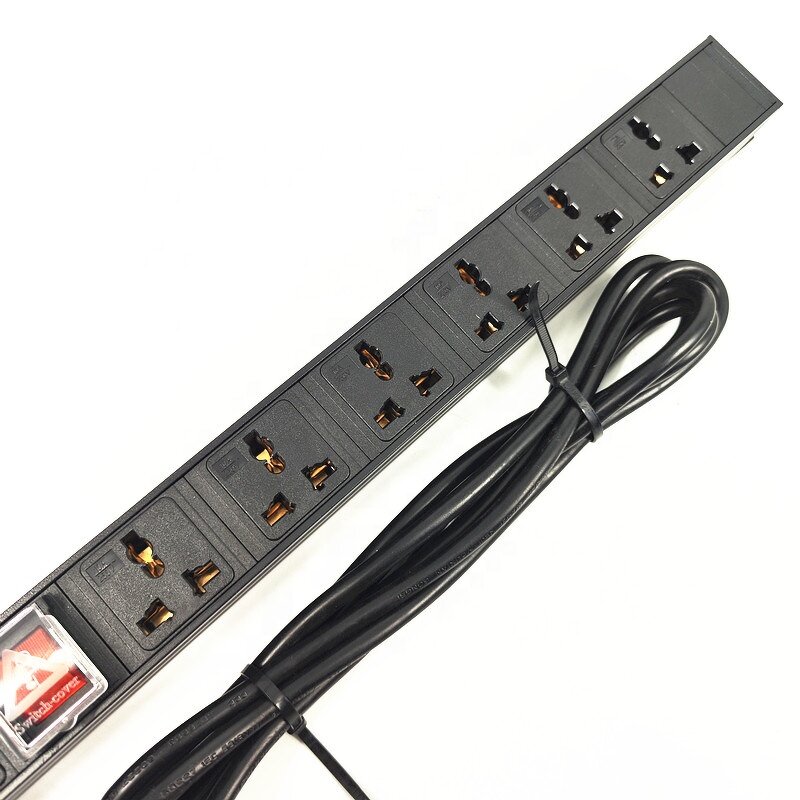 PDU Cabinet Power Strip Manufacturer - 6 AC Outlet Universal Socket Extension Socket Surge Overload Protector PDU Power Board Rack Mount Socket