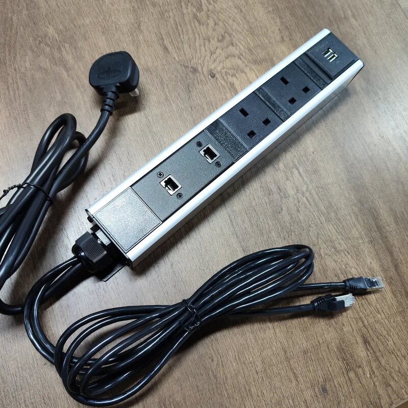 3 Power Outlet Rack Mount PDU Socket Manufacturer - Aluminum Alloy Universal Power Distribution UK PDU Socket 13A with RJ45