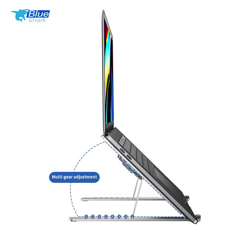 Aluminum Adjustable Laptop Stand Manufacturer - for Laptop Computer PC Netbook Tablet Support Notebook Stand Cooling Fan Pad Laptop Holder Base