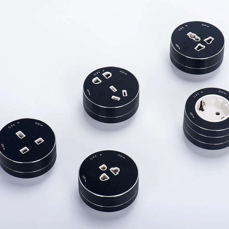Aluminum Wall Track Socket Manufacturer - EU Movable Modular Power Rail Plug Multi-Functional Track Rail System