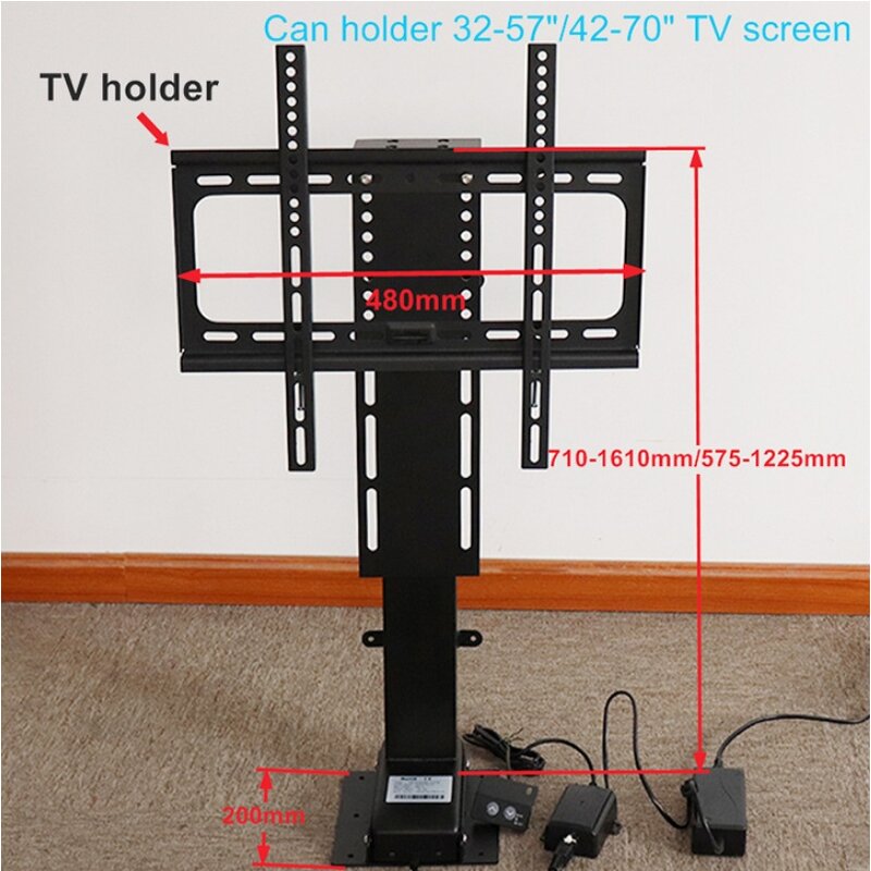 32-70inch Electric Height Adjustable Cabinet Bed TV Mount Manufacturer - Compact Electric Auto Motorised TV Lift Stand with Remote Control
