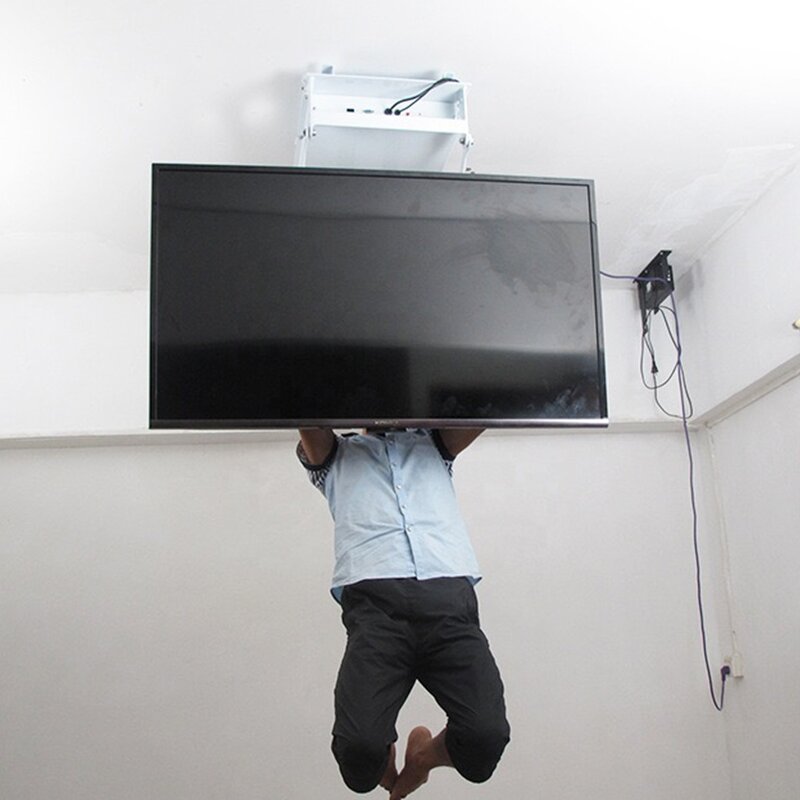 Hidden Bed TV Lift Footboard Manufacturer - Motorized Electric Ceiling TV Lift with Remote Control or Switch