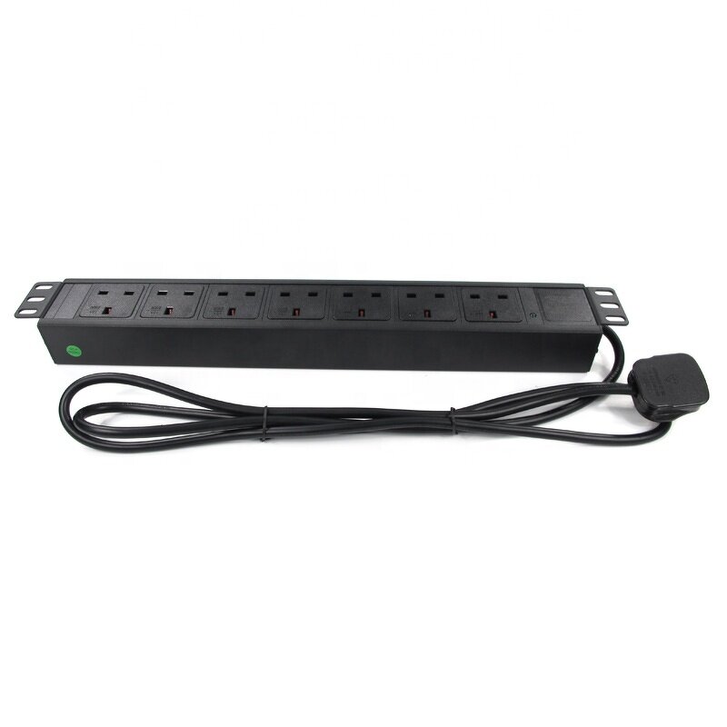 PDU Power Strip Universal Rack Special Socket Manufacturer - All Bronze 13A 7 Units 19inch 1.5U Aluminum Enclosure UK Outlet