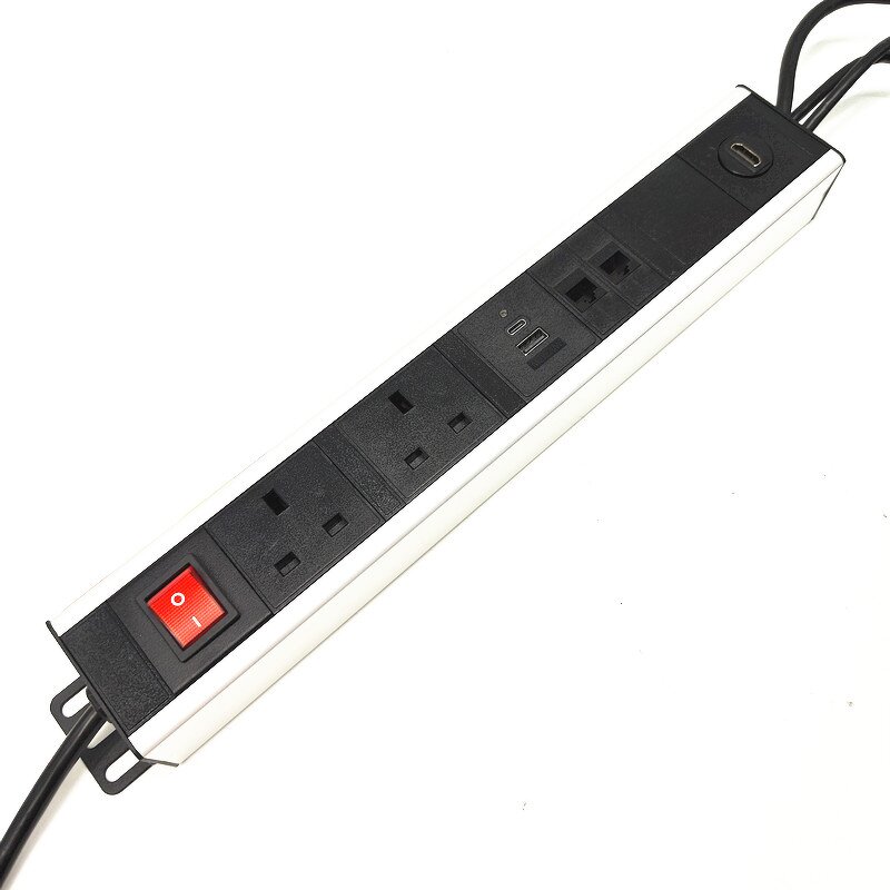 Customize Smart Aluminum Alloy Power Strip Manufacturer - 3 UK Power Rack Mount PDU Power Distribution Unit Socket with USB-C Data Port