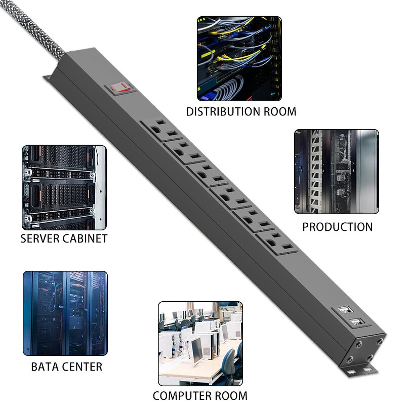 PDU Power Strip Socket Manufacturer - 19" Rack Outlet with USB High Quality Power Outlet