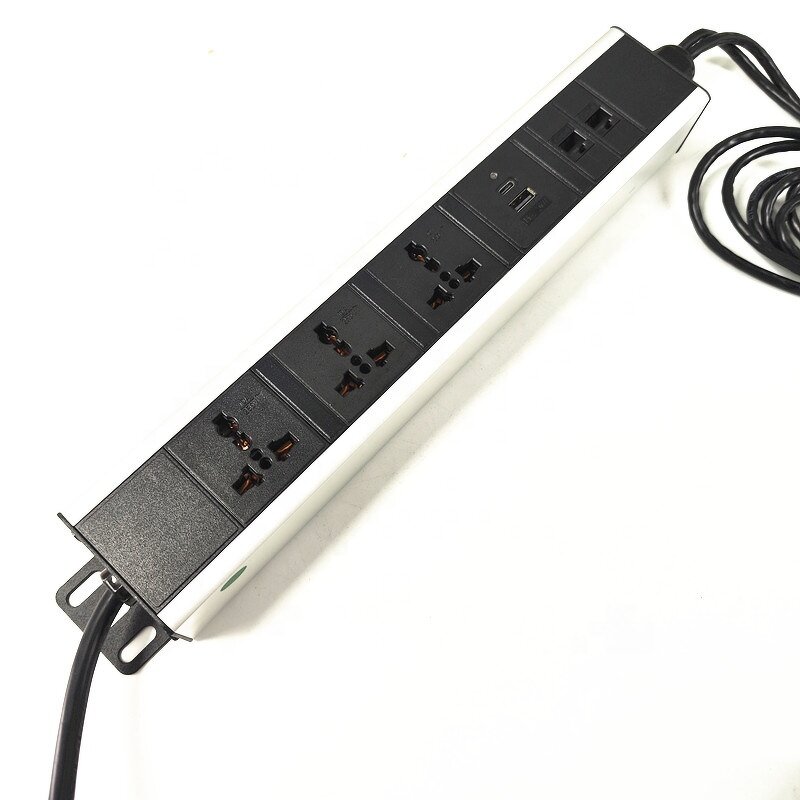 Customize Smart Aluminum Alloy Power Strip Manufacturer - 3 Universal Power Rack Mount PDU Power Distribution Unit Socket with USB-C 22RJ45