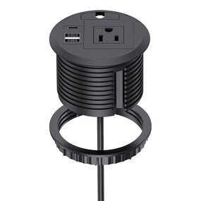 ETL American Embedded Desktop Power Grommet Manufacturer - 80mm Office Desk Surface Mount Power Socket Desk Power Grommet Outlet