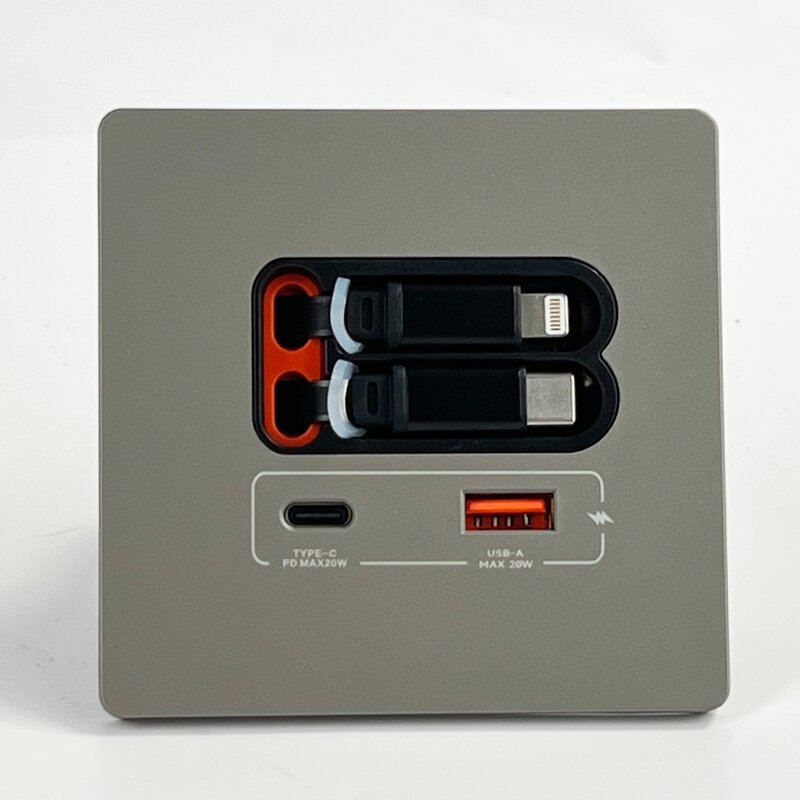 Panel Electrical Wall Multi Plug Socket Manufacturer - PC Plate Grey Color Hospital Use Retractable Cable 16A Rated Current USB Socket