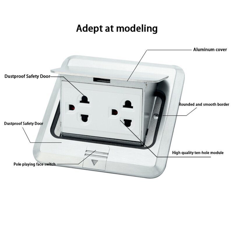 Floor Socket Box Manufacturer - EU USA UK South Africa with USB Pop-up Socket Power Grounding Socket Outlet