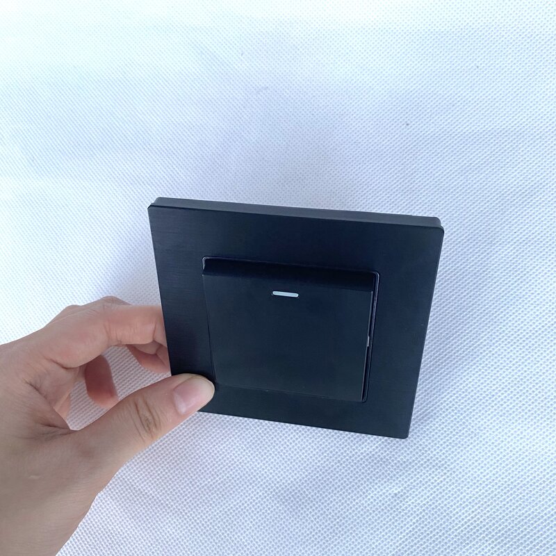 Black Aluminum Alloy Single Control Touch Panel Manufacturer - Push Button Smart Modern Electric Wall Switch for Home