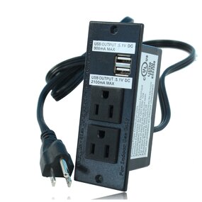 ABS Desktop Power Strip Manufacturer - USB Recessed Power Socket Conference Table Power Outlet Grommet Socket with 2 US Plug 3 USB Port