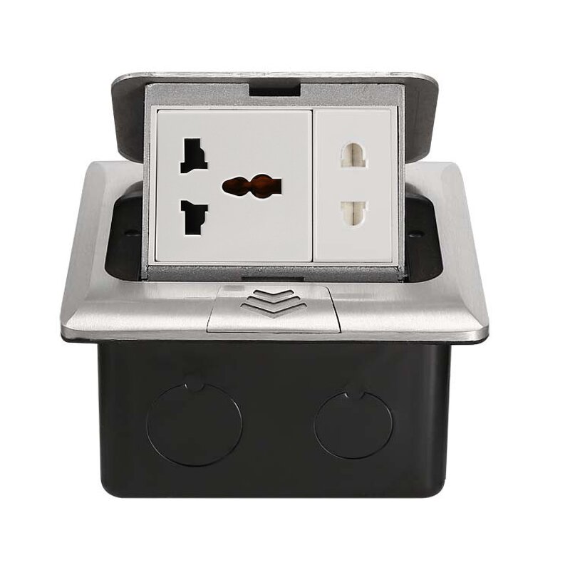 Floor Socket Box Manufacturer - EU US UK South Africa Half Arc Aluminium Faced Pop-up Socket Power Grounding Socket Outlet