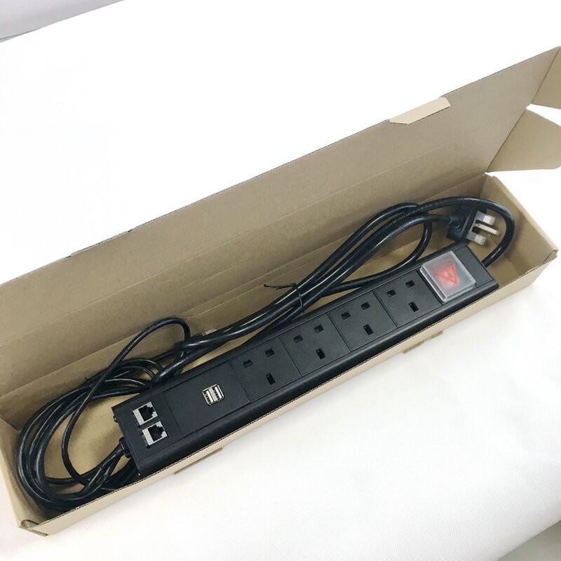 Internet Standard Socket Power Outlet Manufacturer - 2022 Power Unit Strip Rack UK Mounted ABS 19 Inch Desktop Power Socket