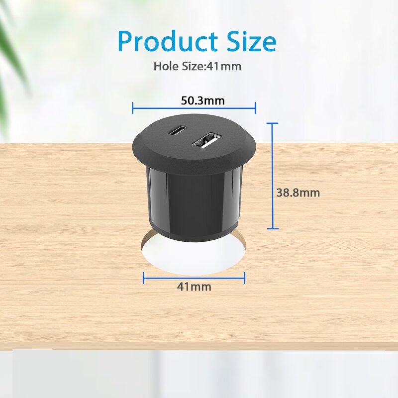Recessed Mount Desk Power Socket Manufacturer - Dual USB Charger for Sofa Table Desktop USB Power Grommet