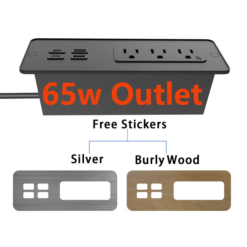 Desk Recessed Power Sockets Manufacturer - Embedded Desktop Power Strip with 4 USB Port Furniture Sofa Power Sockets