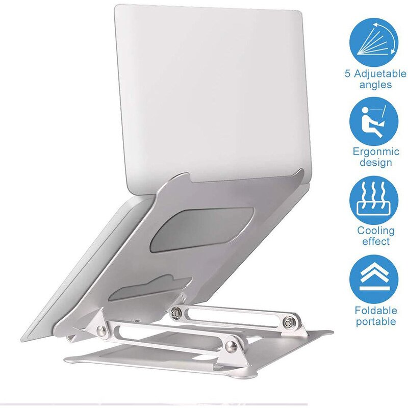 Heavy Duty Aluminum Alloy Table Stand Manufacturer - Adjustable Laptop Holder Portable Tablet Holder Compatible with All Laptop 10 14 15.6 17
