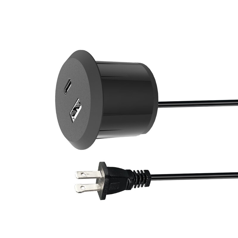 Recessed Mount Desk Power Socket Manufacturer - Dual USB Charger for Sofa Table Desktop USB Power Grommet