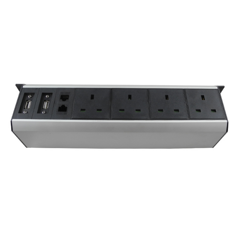 UK/EU Power Plug Manufacturer - Office Room Under Table Desk Interconnection Box Extension Connection Bar Socket