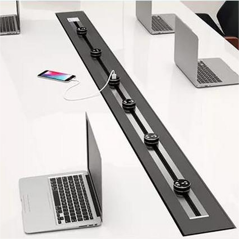 Universal Multi Smart Office Desk Power Rail Manufacturer - Ali Hot Track System Electric Socket Electric Power Track Socket