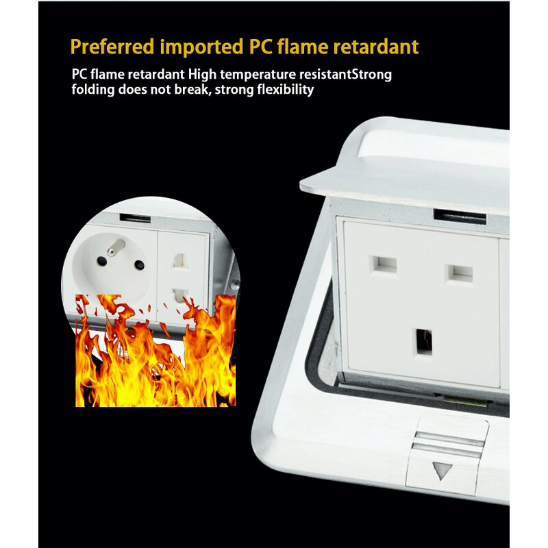 Floor Socket Box Manufacturer - EU USA UK South Africa with USB Pop-up Socket Power Grounding Socket Outlet