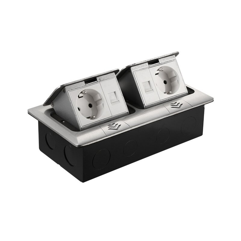 Floor Socket Box Manufacturer - EU USA UK South Africa Dual Pop-Up Socket Power Grounding Socket Outlet