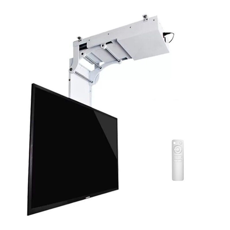 Factory Flip Inward Smart Automatic Ceiling TV Lift Manufacturer - 32-75inch TV Stand Conference Room Motorized Flip Down Ceiling TV Lift