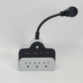 US Plug 65W Fast Charging Power Strip Manufacturer - Extension Cable Travel Adapter Switch 3 AC Outlets 125V Rated Voltage 15A Rated ABS NFC