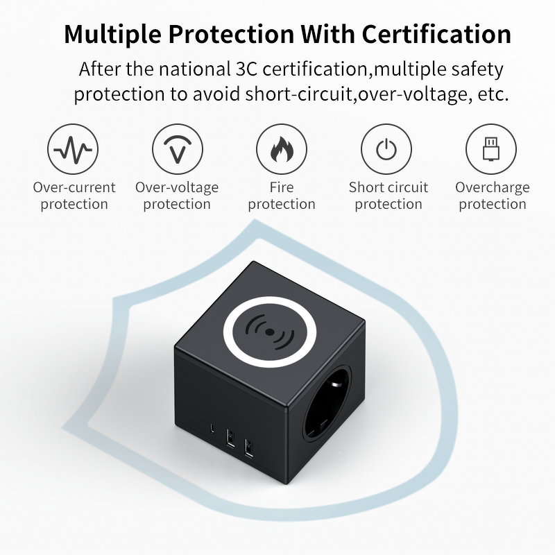 PD20W Smart Rapid Charger Manufacturer - Macaron Colour with Wireless Charging Magic Socket
