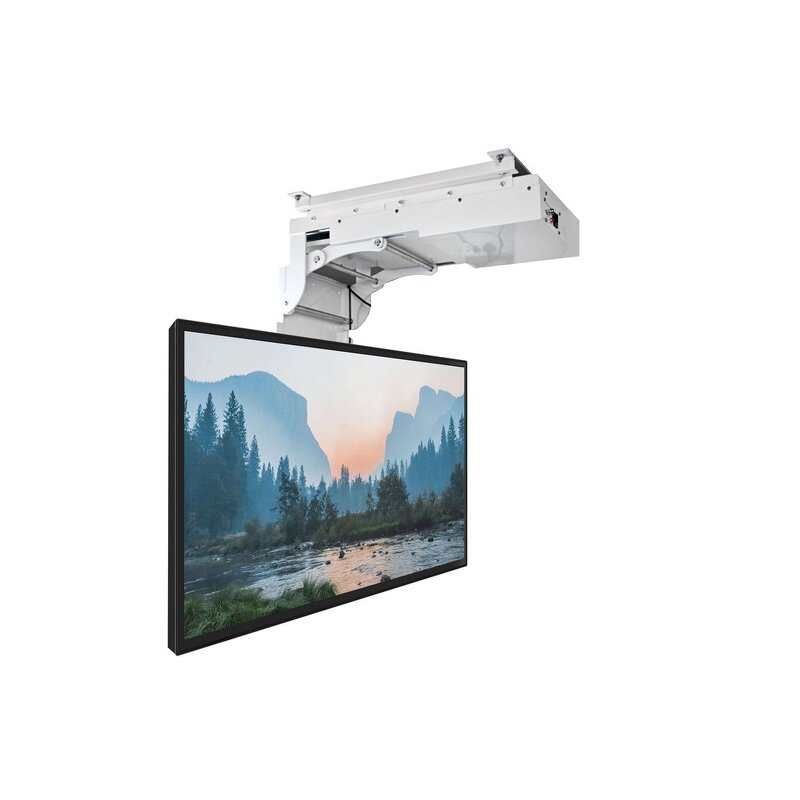 Factory Flip Inward Smart Automatic Ceiling TV Lift Manufacturer - 32-75inch TV Stand Conference Room Motorized Flip Down Ceiling TV Lift