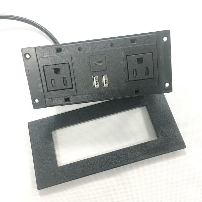 US Power Desk Mounted Electrical Socket Manufacturer - Outlet Flush Mount with USB Type-C Recessed Desk Power Socket Tabletop Socket