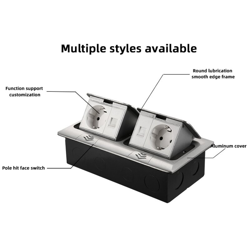 Floor Socket Box Manufacturer - EU USA UK South Africa Dual Pop-Up Socket Power Grounding Socket Outlet
