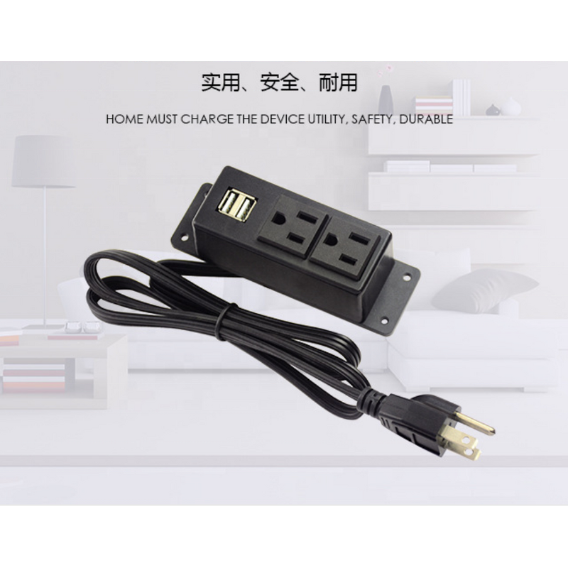 US Power Plug Furniture Power Distribution Units Manufacturer - Office Desk Power and USB Charging Hub with Network RJ45 Cat6