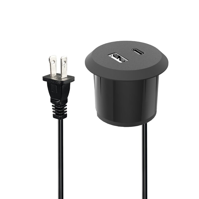 Recessed Mount Desk Power Socket Manufacturer - Dual USB Charger for Sofa Table Desktop USB Power Grommet