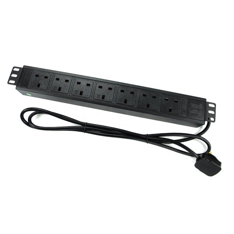 PDU Power Strip Universal Rack Special Socket Manufacturer - All Bronze 13A 7 Units 19inch 1.5U Aluminum Enclosure UK Outlet