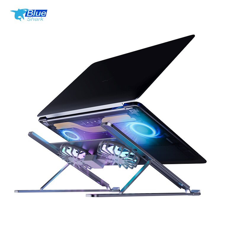 Aluminum Adjustable Laptop Stand Manufacturer - for Laptop Computer PC Netbook Tablet Support Notebook Stand Cooling Fan Pad Laptop Holder Base