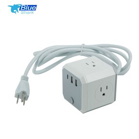 Power Cube Extension Socket Manufacturer - with 3 Outlets and 3 USB Chargers for US Plug Use