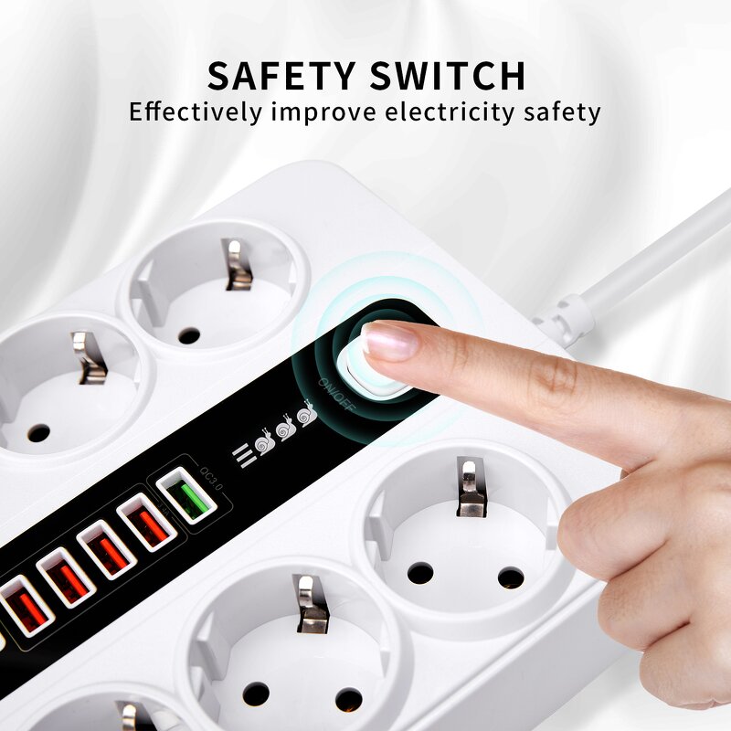 High Power Universal Outlet Manufacturer - All Outlets Can Be Customized 65W USB Rapid Charger Type-C Extension Power Strip