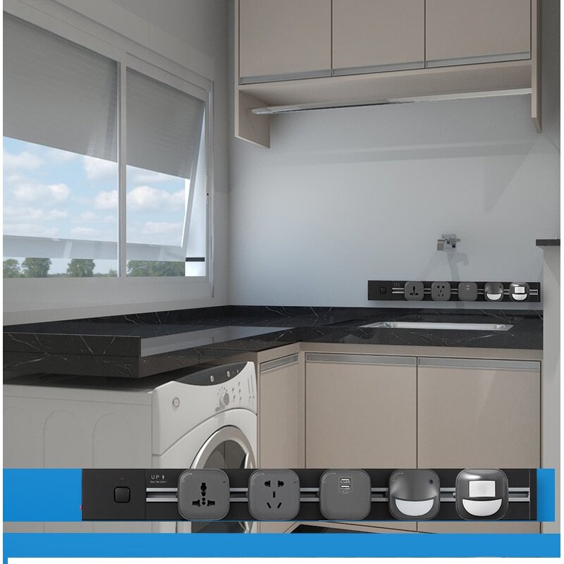 Universal Power Outlet Smart Office Desk Power Track System Manufacturer - Electric Socket Outlet Surface Wall Desk Mounted Track Socket