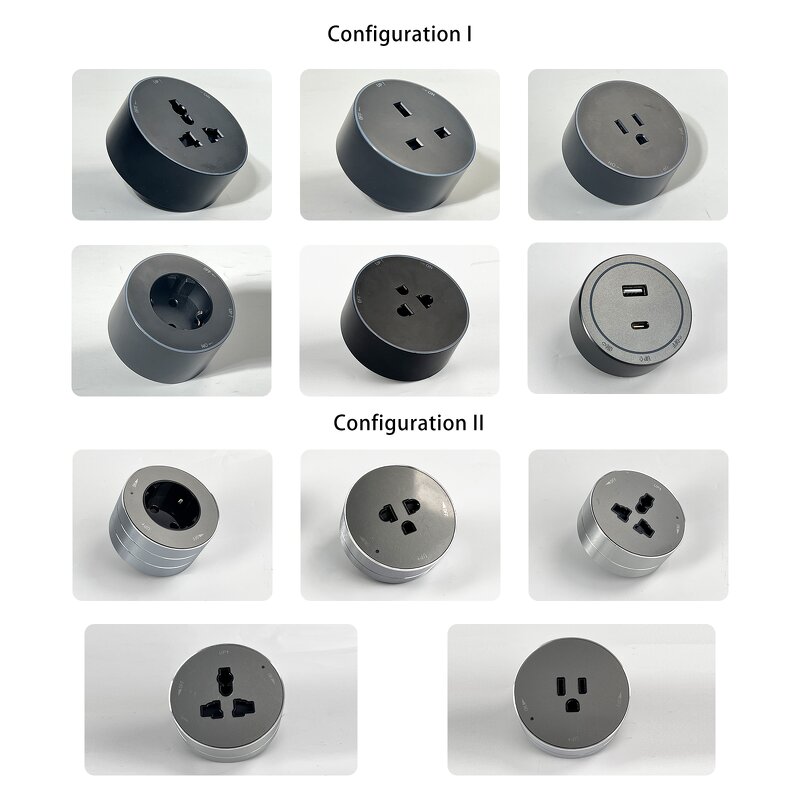 Power Track Electrical Power Socket Manufacturer - Removable Power Track Railing Tabletop 16A CE Charging Blue Shark