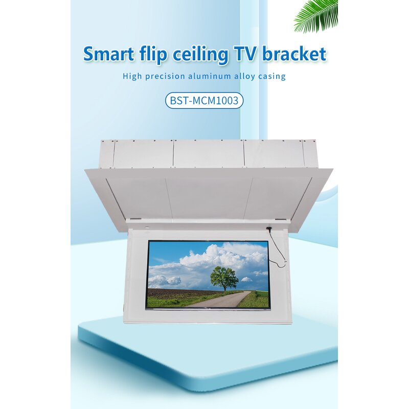 32-75 Inch TV Exclusive High-end Central Control Electric Pop-up Ceiling TV Lift Manufacturer - Flip-up Ceiling TV Mount for Meeting Room