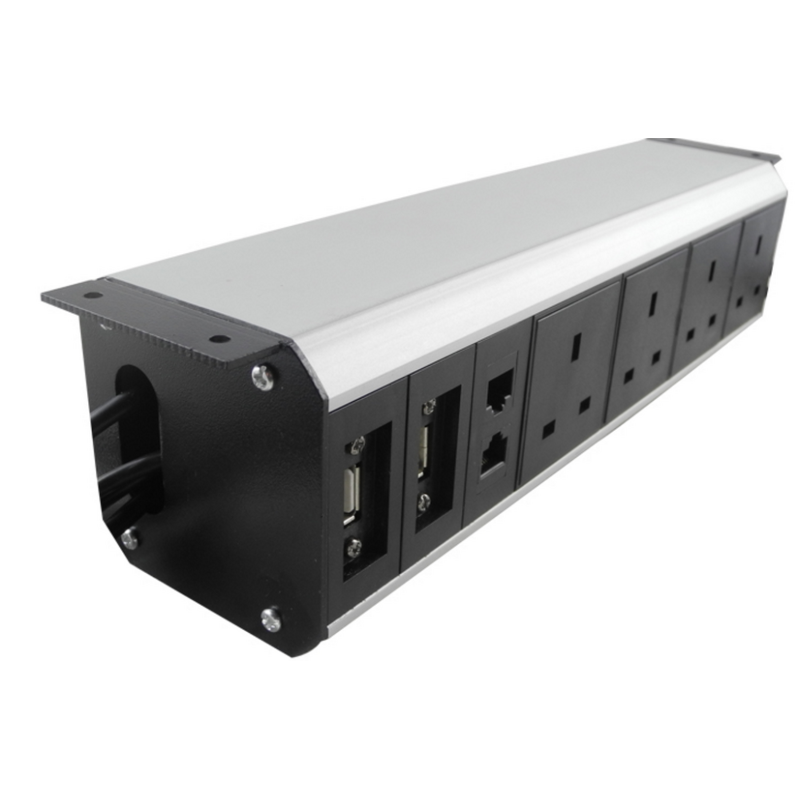 UK/EU Power Plug Manufacturer - Office Room Under Table Desk Interconnection Box Extension Connection Bar Socket