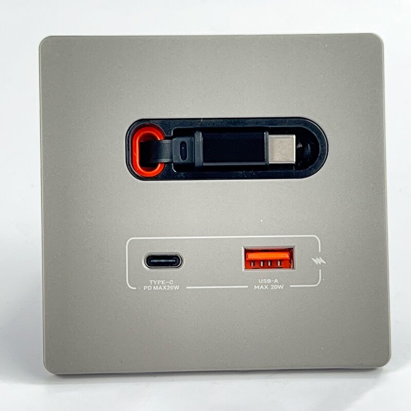 Top Fashion USB Socket Manufacturer - with Retractable Charging Cable 20W Fast Charging Type-C Port Panel Wall Socket