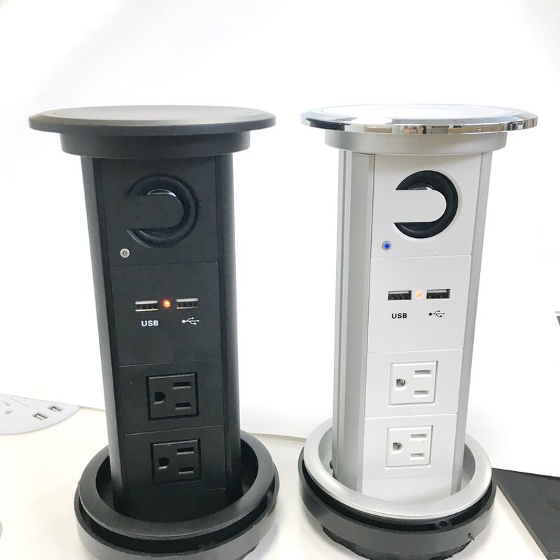 Intelligent Motorized Pop-up Socket Manufacturer - Surge Protector Retractable Power Strip with Dual USB Charging Stations for Kitchen Island