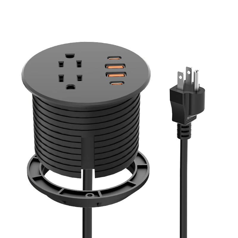 Embedded Desktop Power Grommet Manufacturer - Wholesale 65W USB Socket Mini Round Desk Grommet Power Socket
